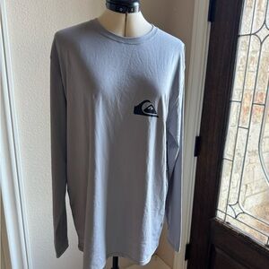 Quiksilver Men’s Long Sleeved Grey Logo Moisture Wicking T, Sz L NWT